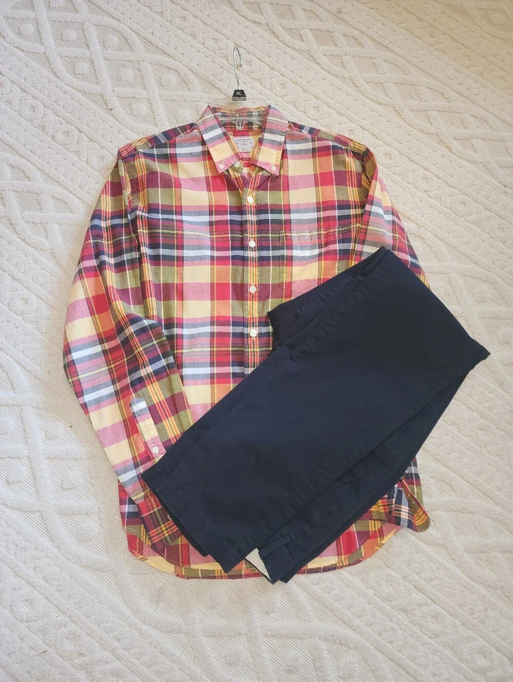 S JCrew mens plaid button up shirt